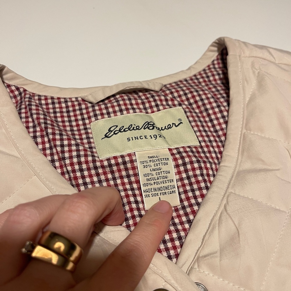 Eddie Bauer Quilted Beige Vest